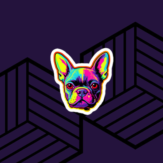Boston Terrier Neon Sticker