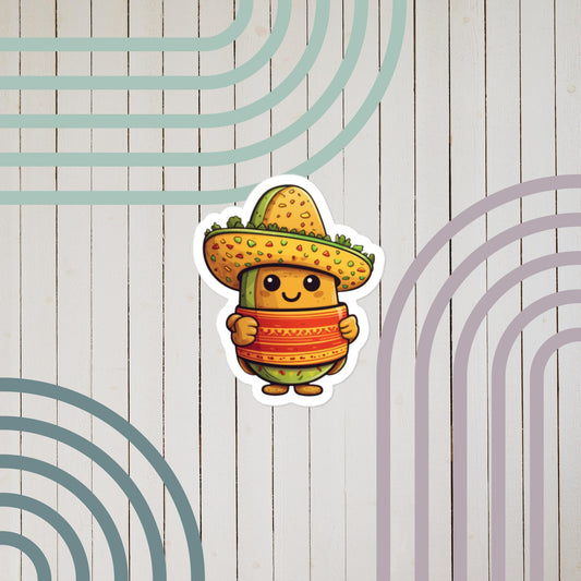Cute Avocado Taco Hat Wearing Sticker