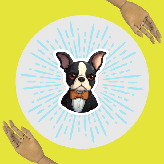 Boston Terrier in Tuxedo Cute Sticker