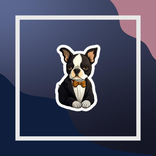 Boston Terrier in Tuxedo Sticker