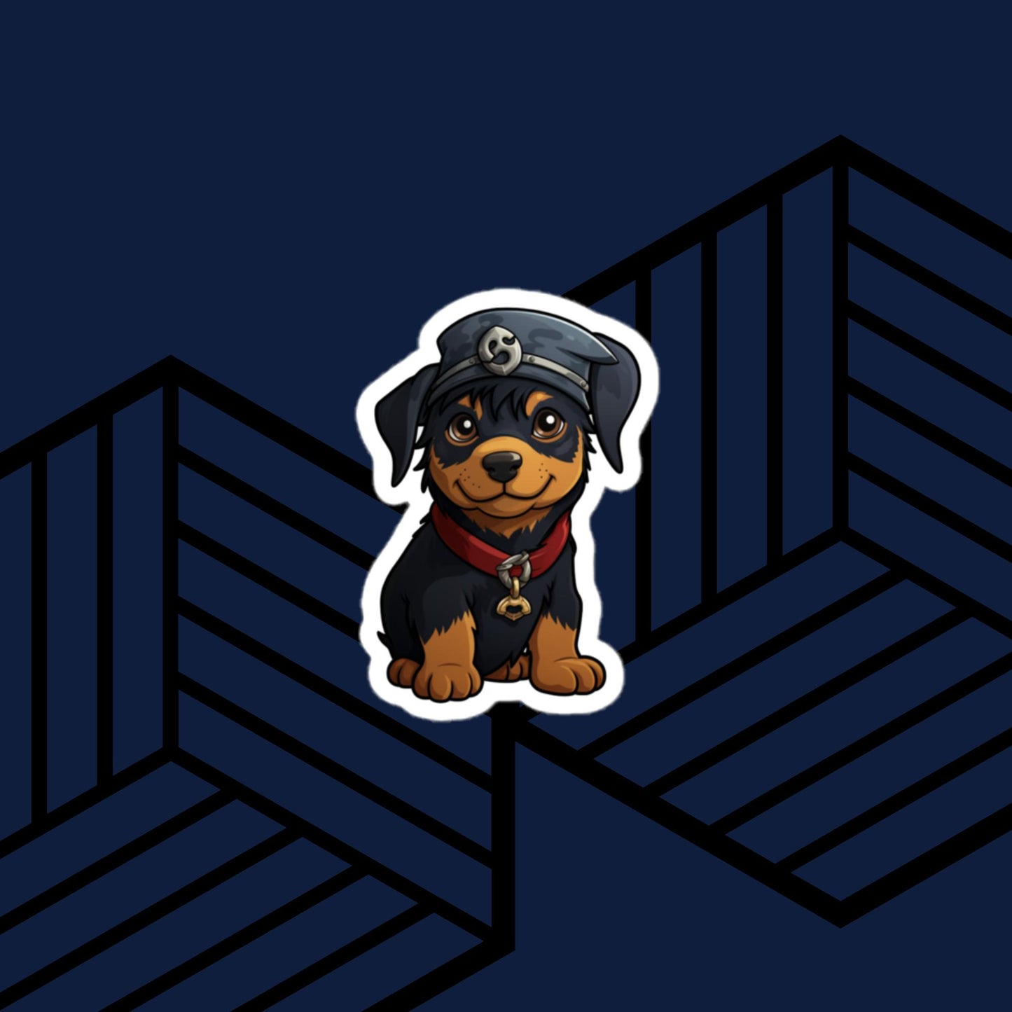 Rottweiler Pirate Hat Sticker