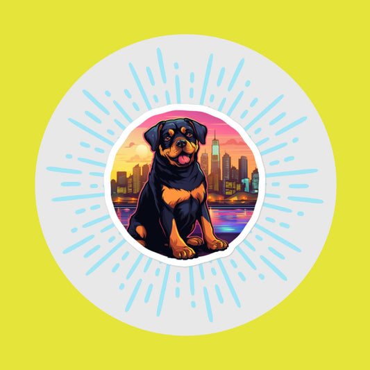 Rottweiler Neon 2 Sticker