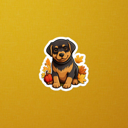 Rottweiler Fall Pumpkin Sticker