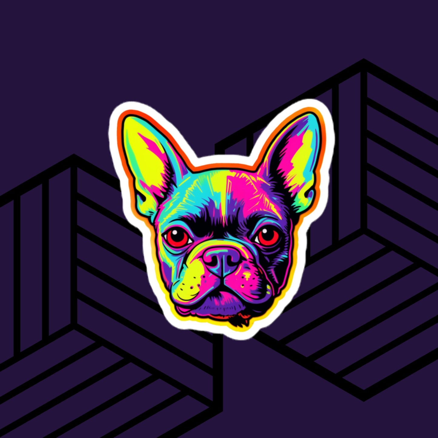 Boston Terrier Neon Sticker