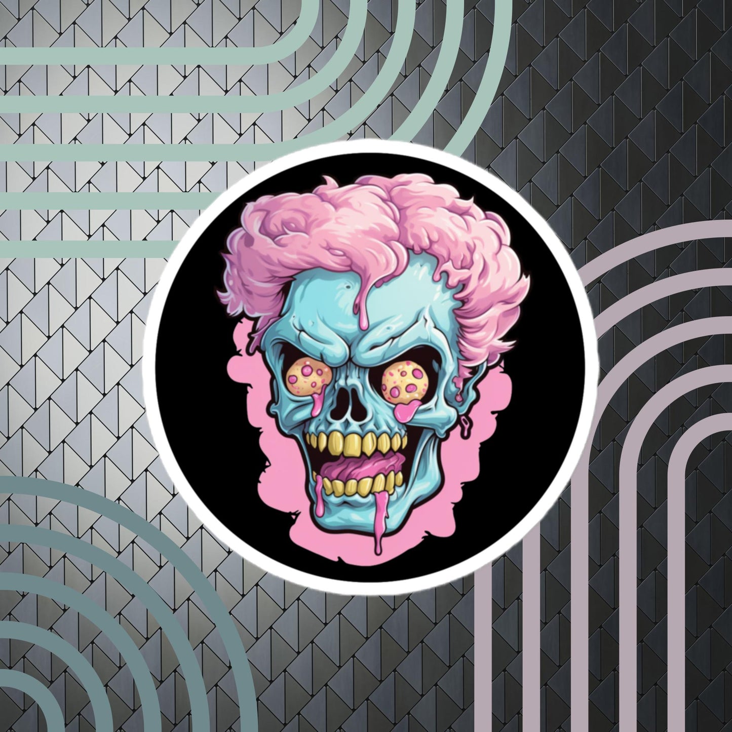 Amazing Cotton Candy Inspired Zombie Sticker!