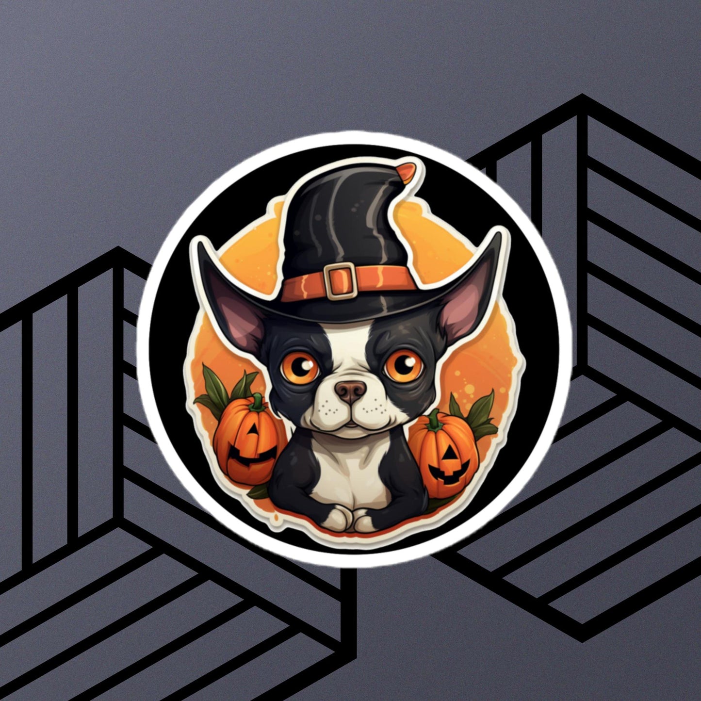 Cute Boston Terrier Halloween Sticker