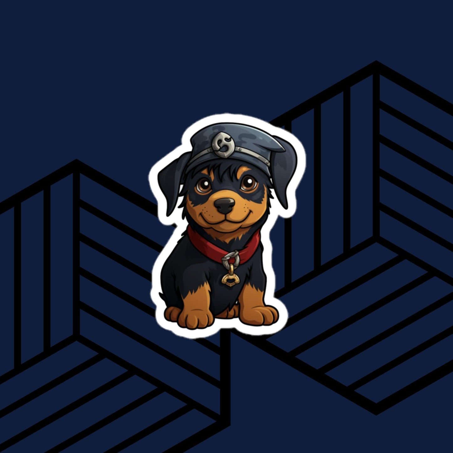 Rottweiler Pirate Hat Sticker