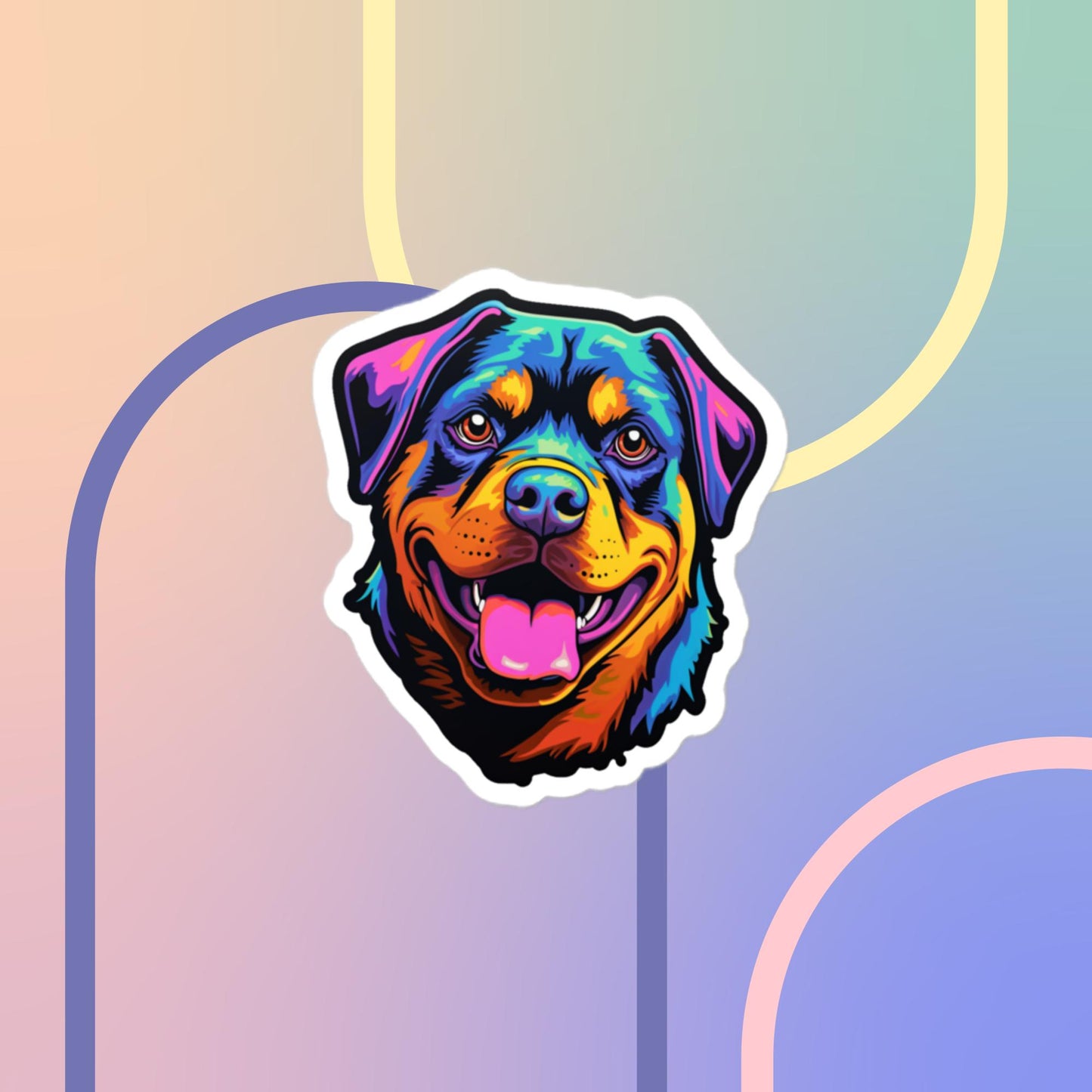 Rottweiler Neon 3 Sticker
