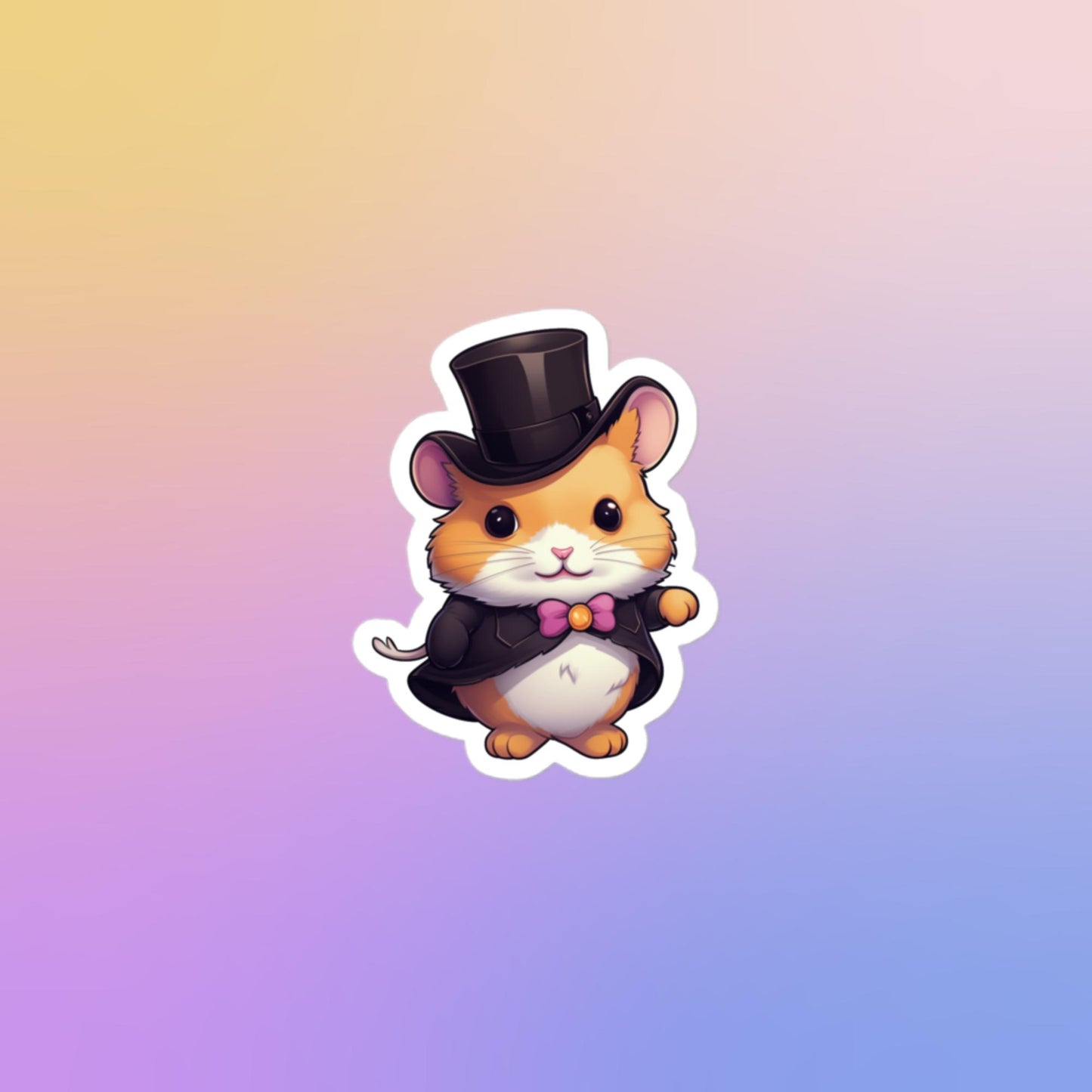 Hamster in Tuxedo and Top Hat Sticker