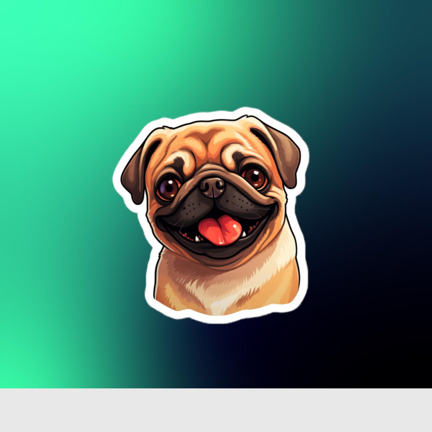 Pug Close Up Sticker